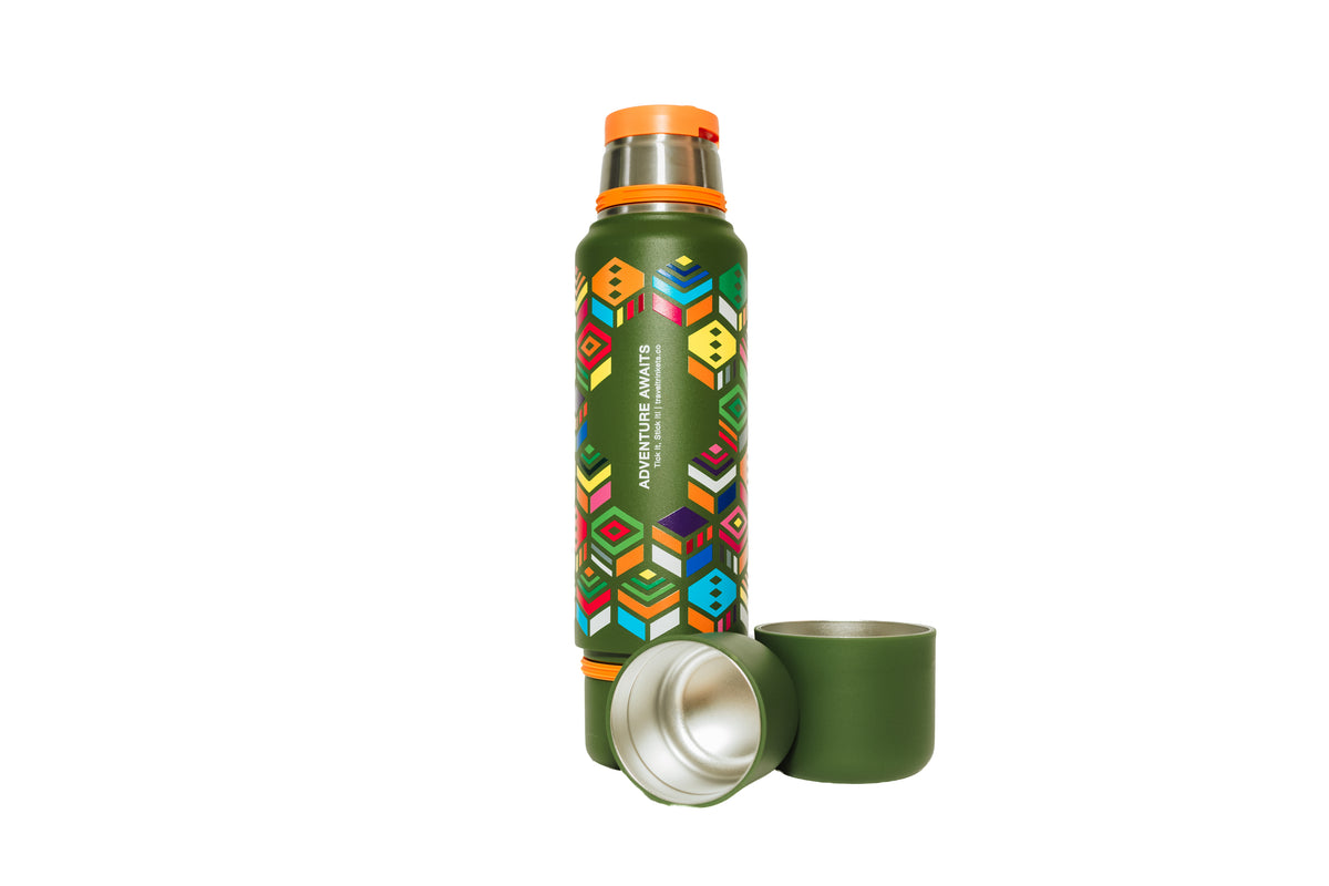 Tick It, Stick It - 1.2ltr flask with two sharing cups